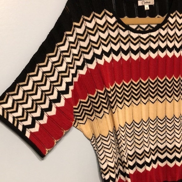 Carducci size medium petite knit Sweater Geometric striped multi color polyester - Picture 4 of 10
